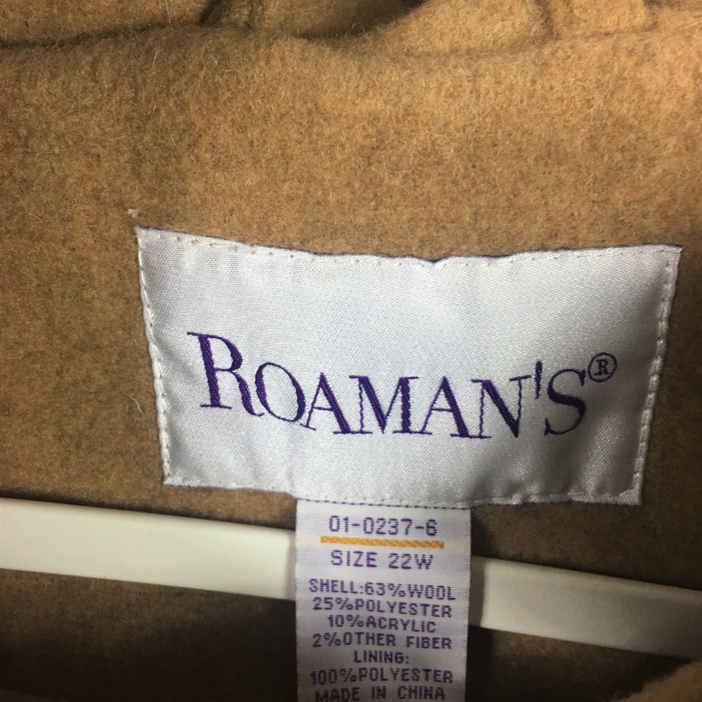 Roaman’s Camel Wool Coat - Picture 7 of 8